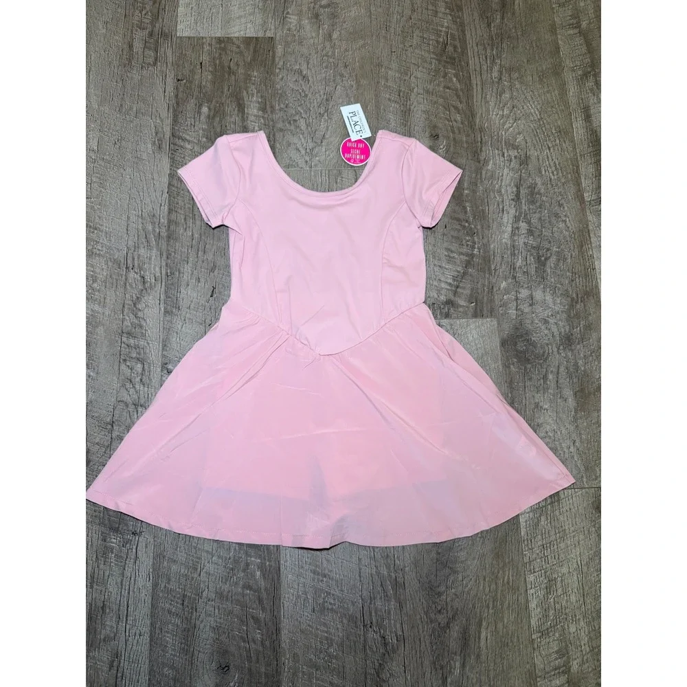 NWT The Children's Place Girls Fit & Flare Tennis Dress Pink Size M 7/8